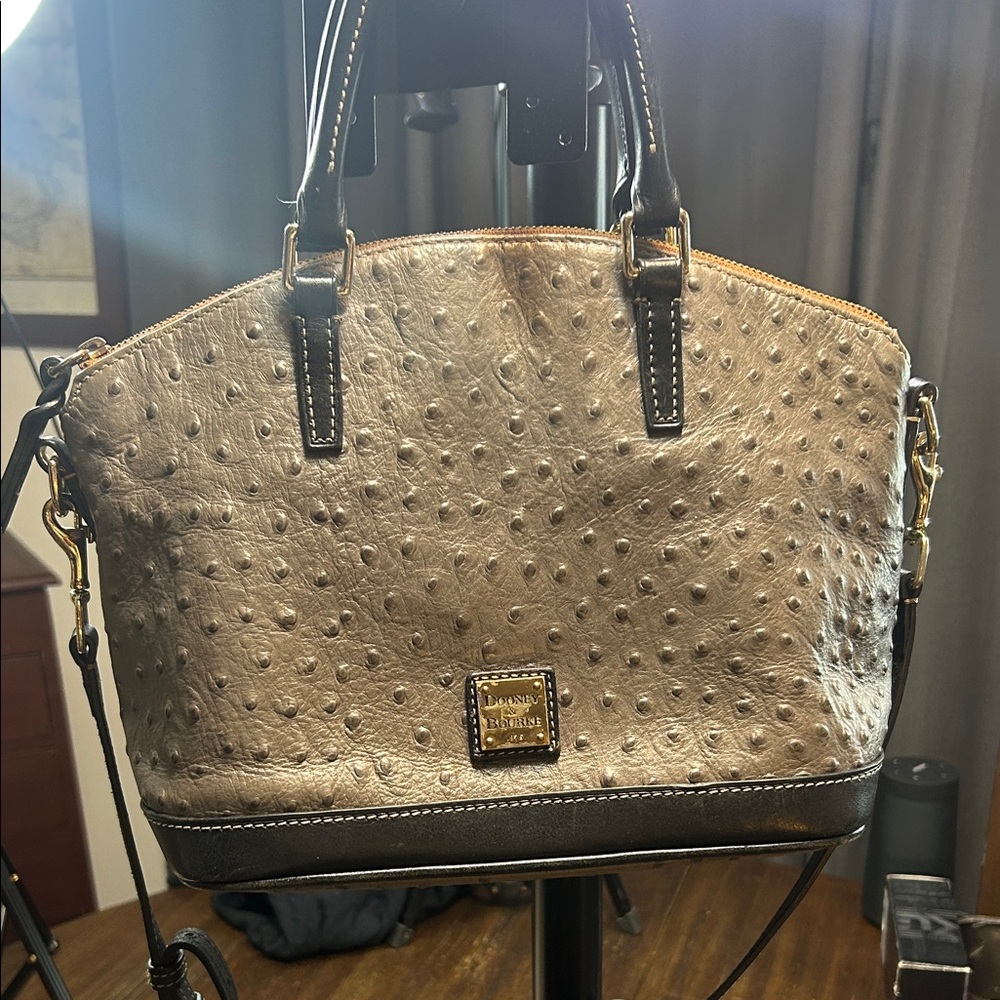 Dooney & Bourke Brown Ostrich Satchel